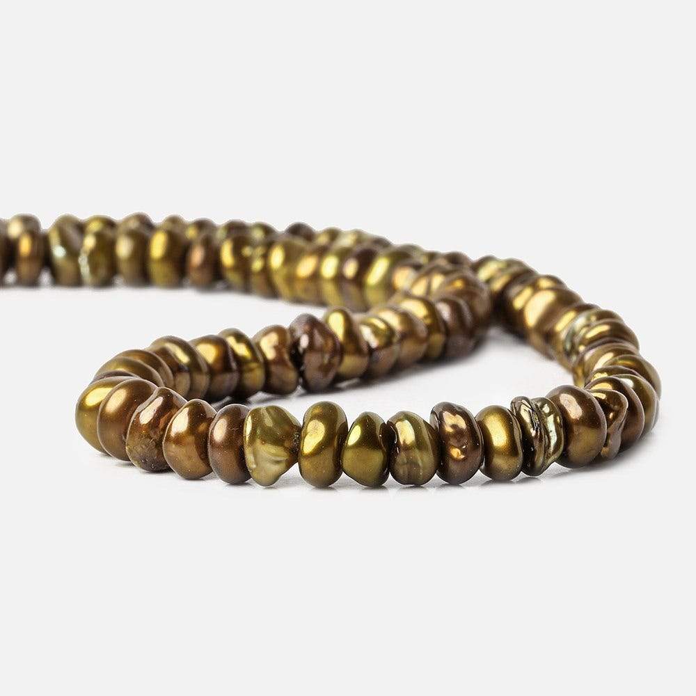 Pea Green Keshi Freshwater Pearl Strand – 7mm, 15 Inch