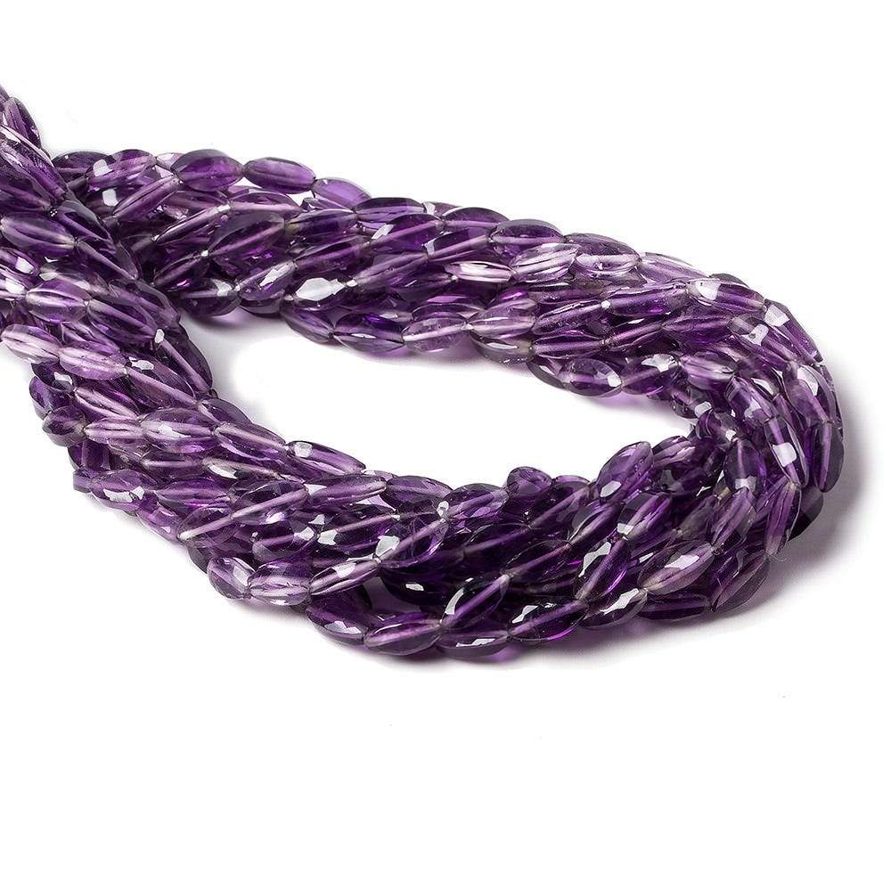 7x3mm Shaded Amethyst Faceted Rice Beads, 14-Inch Strand