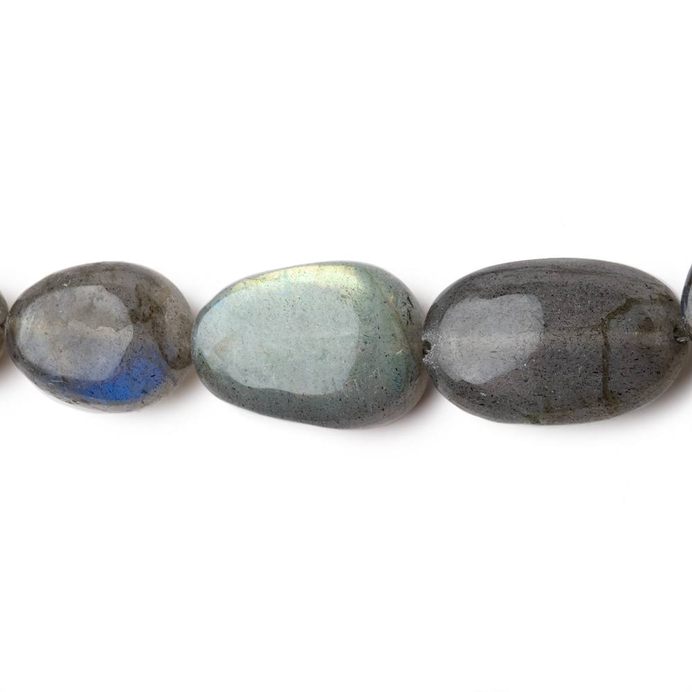 7x5–18x12mm Labradorite Smooth Nugget Beads, 18-Inch Strand