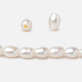 Cream Large-Hole Oval Freshwater Pearl Strand – 5 × 7mm, 16 Inch