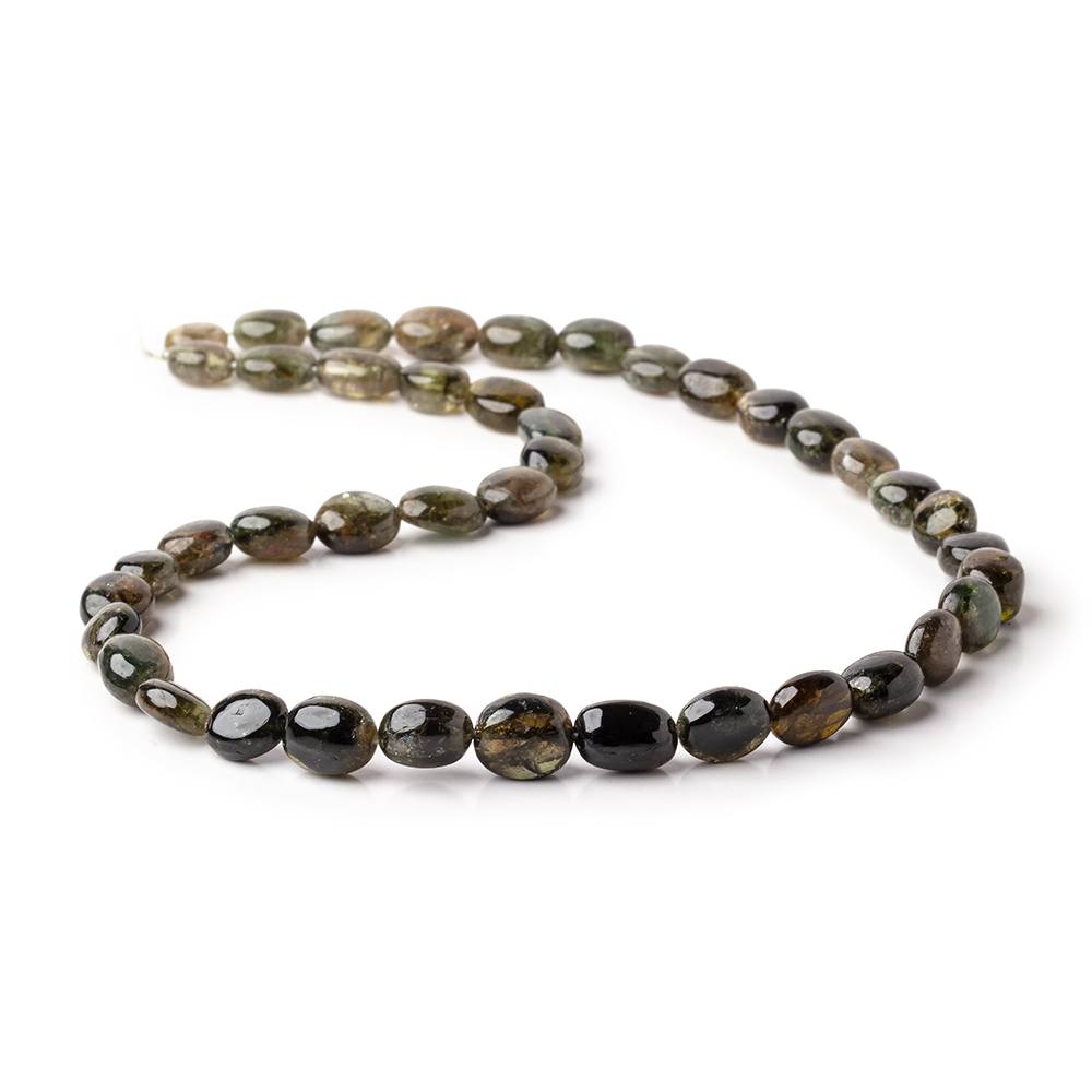 Green Tourmaline Smooth Nugget Beads, 8–10.5mm, 16-Inch Strand