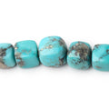 Sleeping Beauty Turquoise Smooth Cube Beads, 8–11mm, 16-Inch Strand