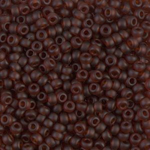 Miyuki 8-134F  8/0 Matte Transparent Dark Topaz Seed Beads - 5 or 10 gm
