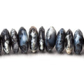 8–13mm Dendritic Opal German-Faceted Rondelle Beads, 16-Inch Strand