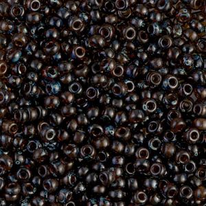Miyuki 8-4502   8/0 Picasso Transparent Dark Amber Seed Beads - 5 or 10 gm