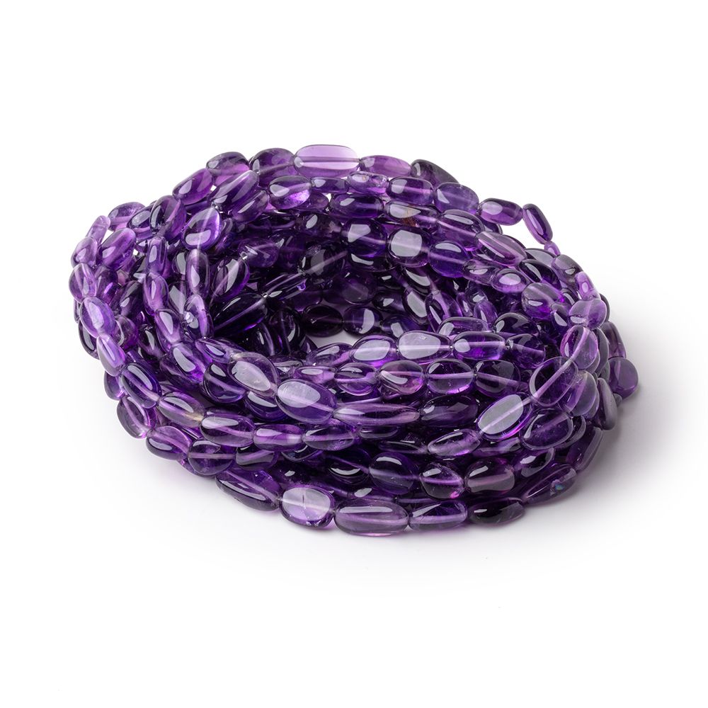 8–9mm Amethyst Smooth Oval Beads, 16-Inch Strand