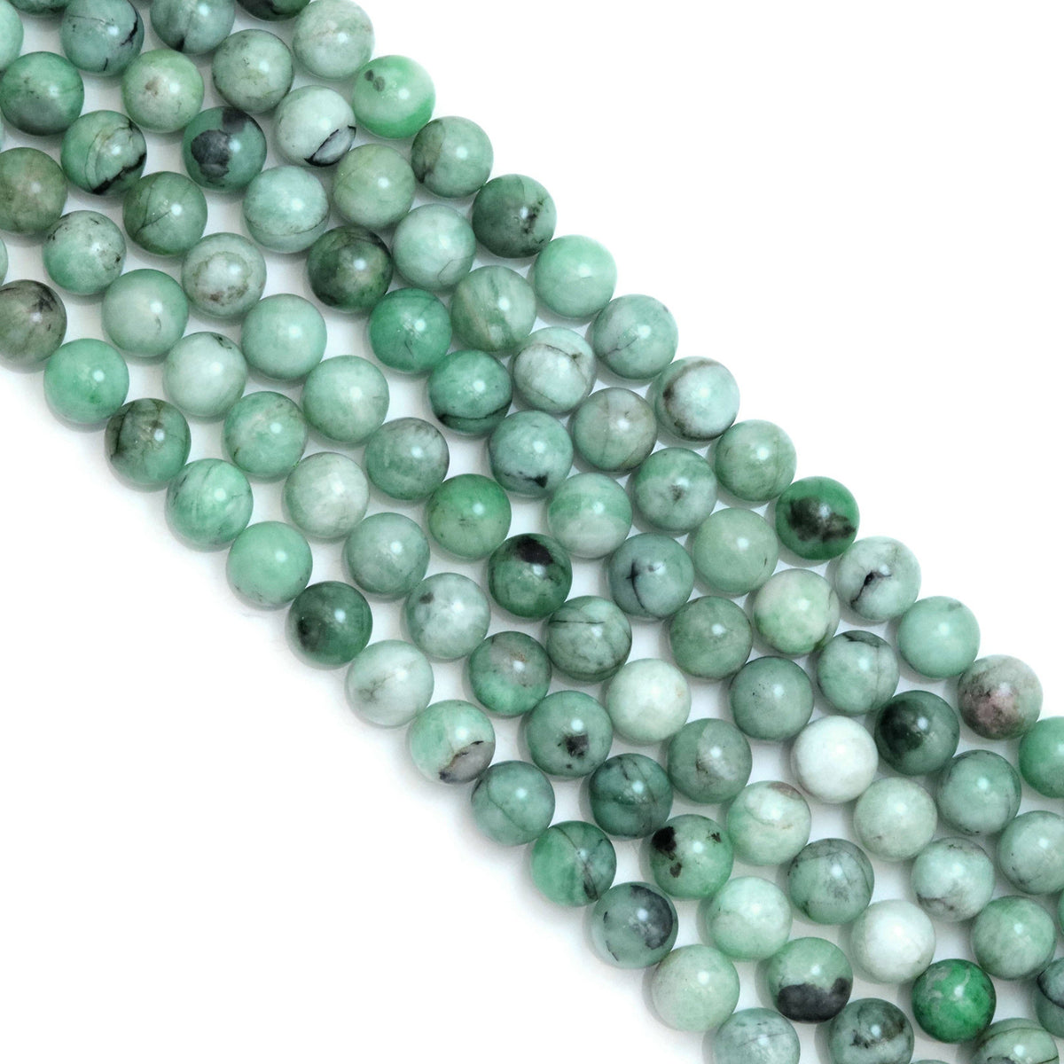 Emerald Smooth Round Bead Strand – 8mm or 10mm, 15–16 Inches