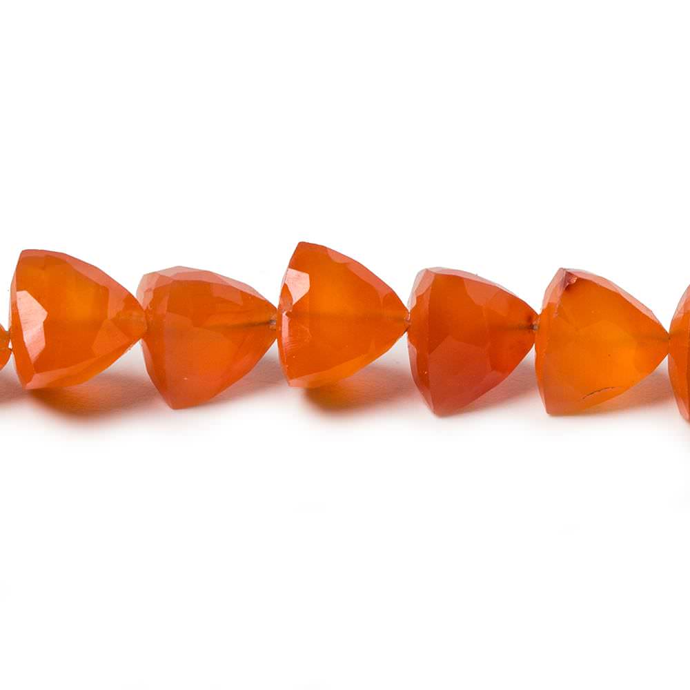 Carnelian Trillion Beads, 8.5–9mm, 8-Inch Strand