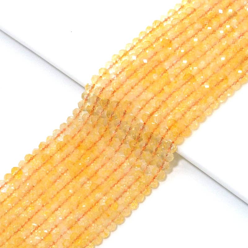 4x6mm Citrine Faceted Rondelle Beads, 15–16-Inch Strand