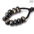 Golden Sheen Obsidian Smooth Rondelle Beads, 8mm, 2mm Hole, Set of 10