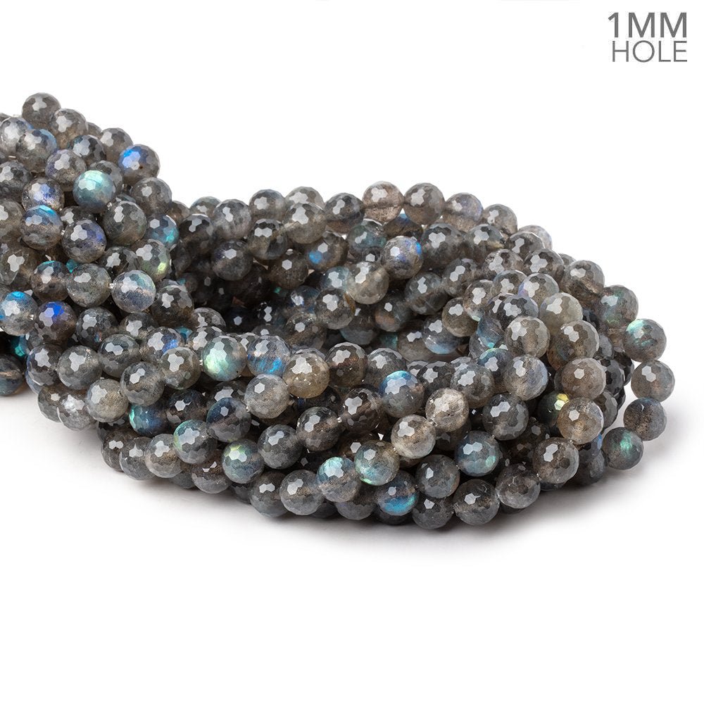 8mm Labradorite Faceted Round Beads, 15-Inch Strand