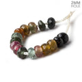 Multicolor Tourmaline Faceted Rondelle Beads, 8mm, 2mm Hole, Set of 16