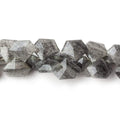 Black Moss Quartz Faceted Pentagon Beads, 8-Inch Strand