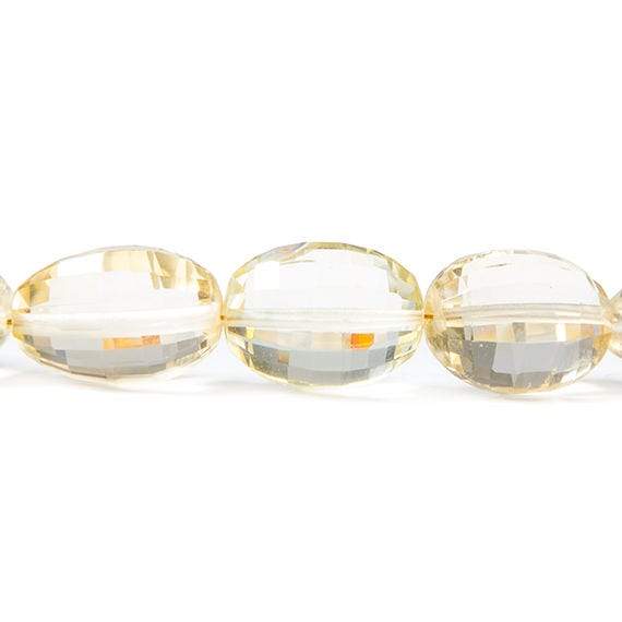 8–17mm Citrine Checkerboard-Faceted Oval Beads, 16-Inch Strand