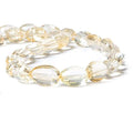 8–17mm Citrine Checkerboard-Faceted Oval Beads, 16-Inch Strand