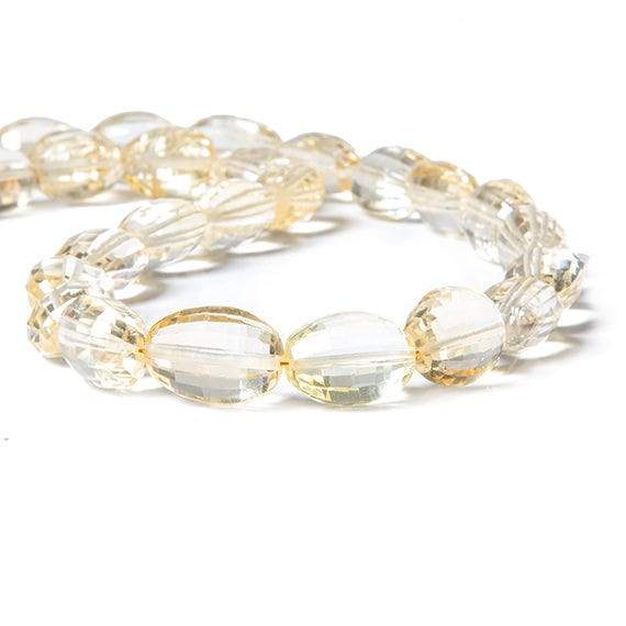 8–17mm Citrine Checkerboard-Faceted Oval Beads, 16-Inch Strand