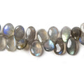 8x6–12x6mm Labradorite Smooth Pear Beads, 8-Inch Strand