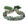 Moss Aquamarine Faceted Candy Kiss Beads, 8x9mm, 8-Inch Strand