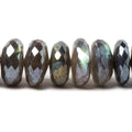 9–10.5mm Mystic Labradorite Faceted Rondelle Beads, 14-Inch Strand