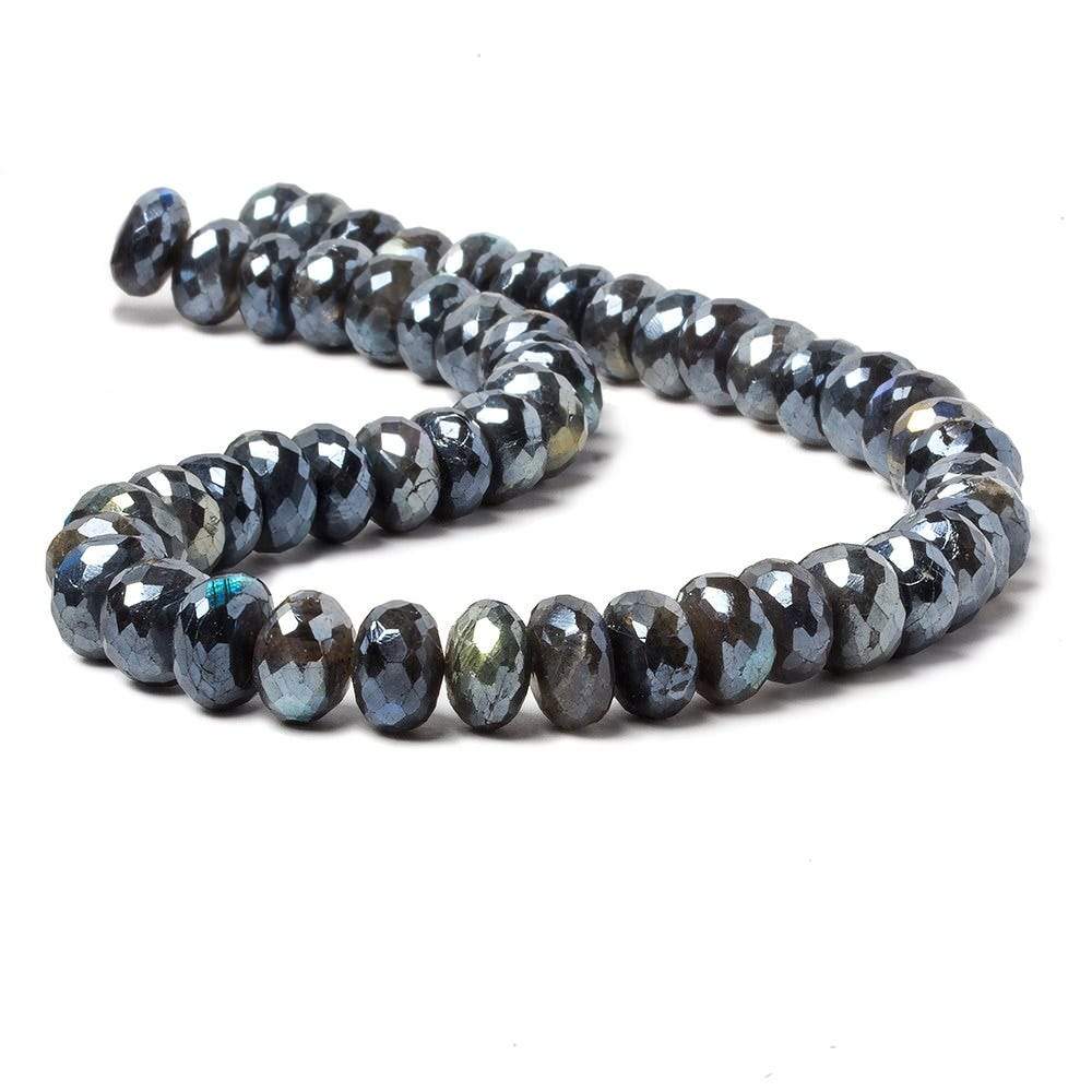 9–10mm Mystic Labradorite Faceted Rondelle Beads, 14-Inch Strand