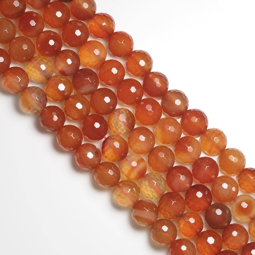 Red Agate Faceted Round Beads, 6–10mm, 15–16-Inch Strand