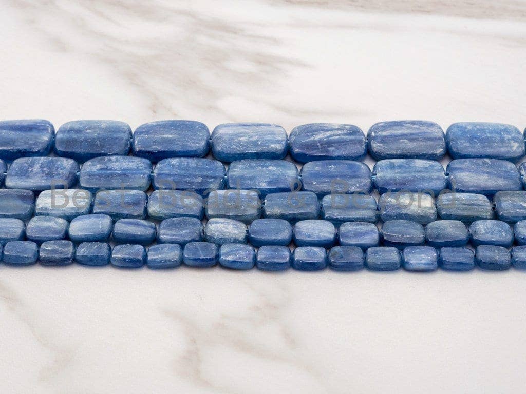 Blue Kyanite Smooth Flat Rectangle Beads, 15–16-Inch Strand