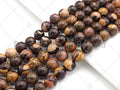 Brown Picture Jasper Smooth Round Beads, 15–16-Inch Strand