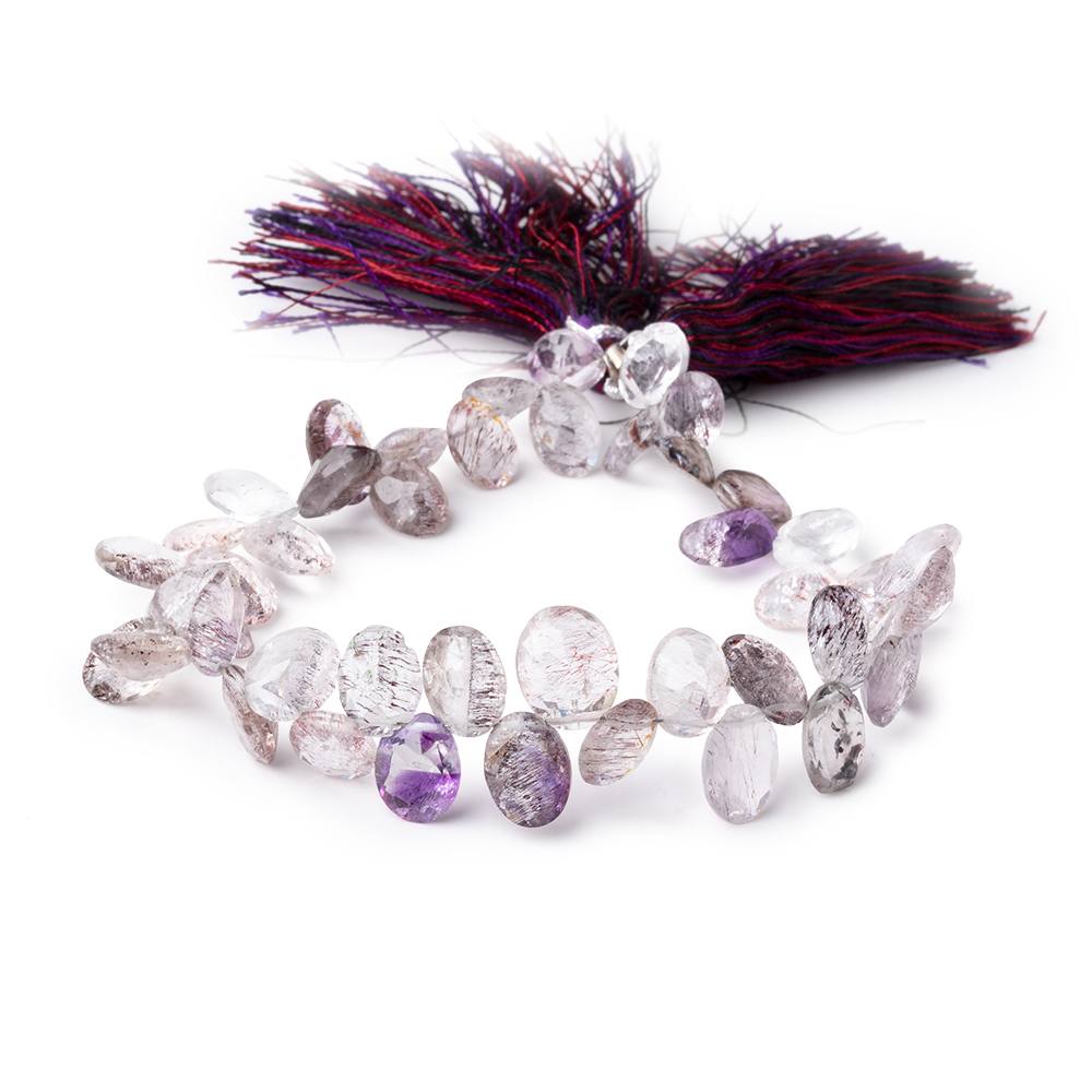 Moss Amethyst Pavilion-Faceted Oval Beads, 8-Inch Strand