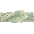 Frosted Aquamarine & Yellow Beryl Nugget Beads, 9x6–15x9mm, 8-Inch Strand