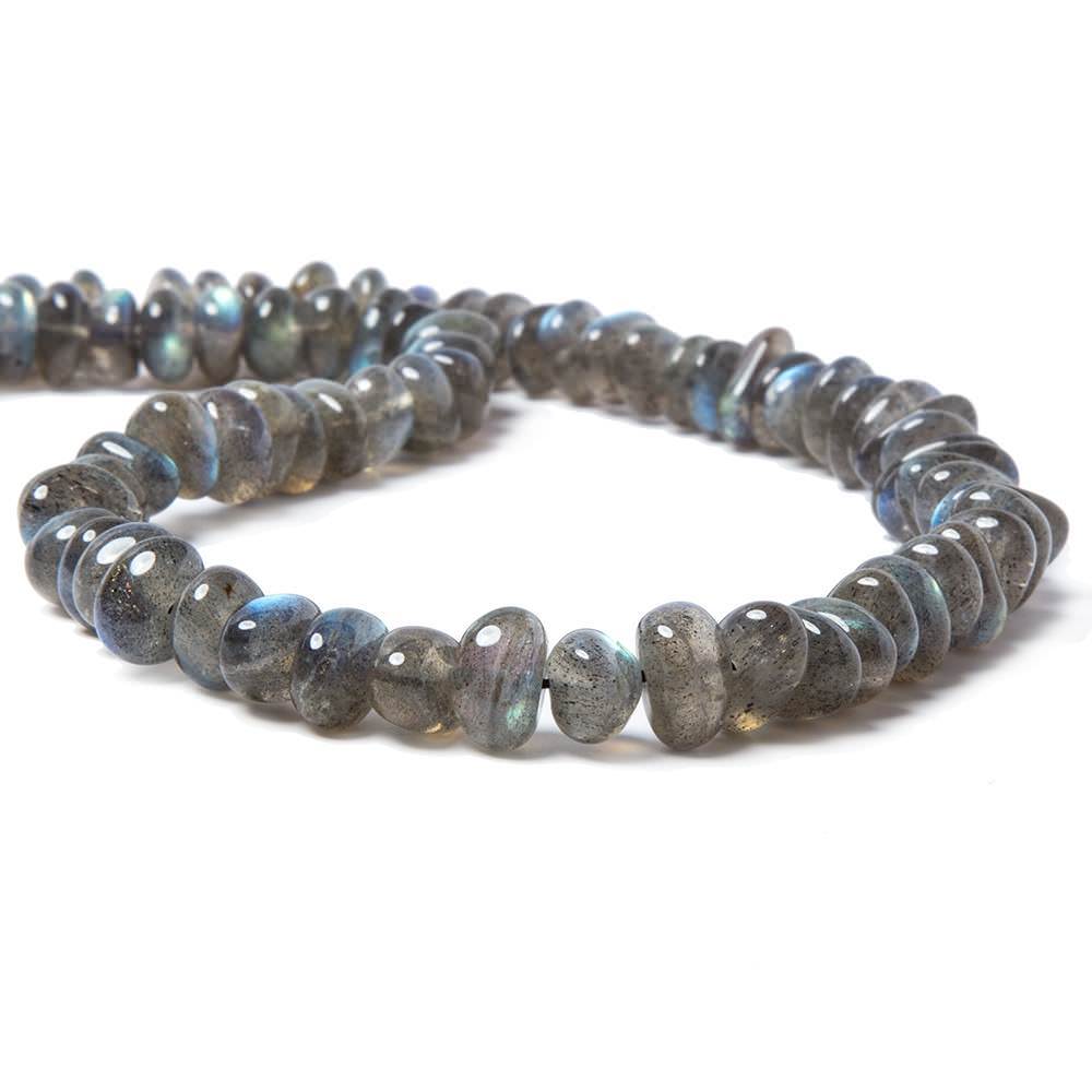 9x6–16x6mm Labradorite Smooth Nugget Beads, 16-Inch Strand