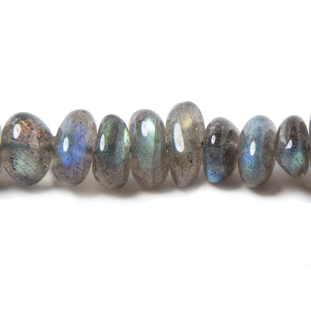 9x6–16x6mm Labradorite Smooth Nugget Beads, 16-Inch Strand
