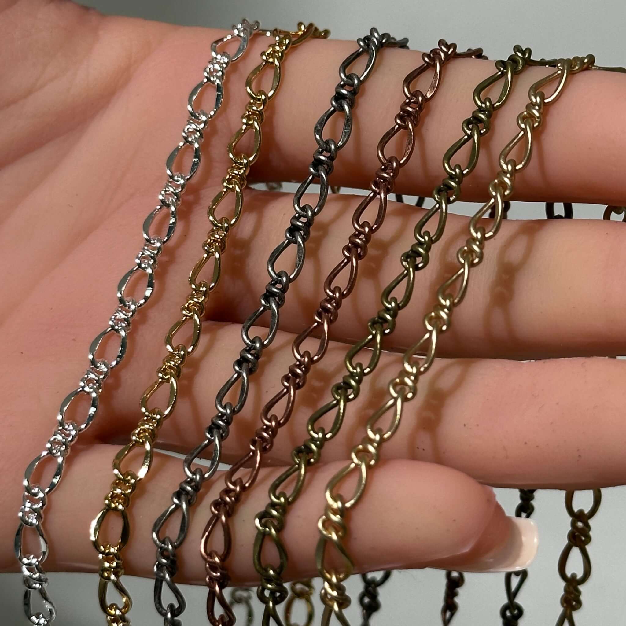 Figaro Chain - Medium Size - Multiple Colors - Nickel-Free - Per Foot CH-1600