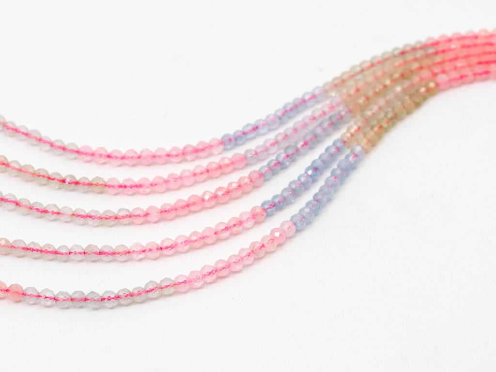 Natural Morganite Faceted Round Beads - 4mm Gemstone Beads 15.5" Strand