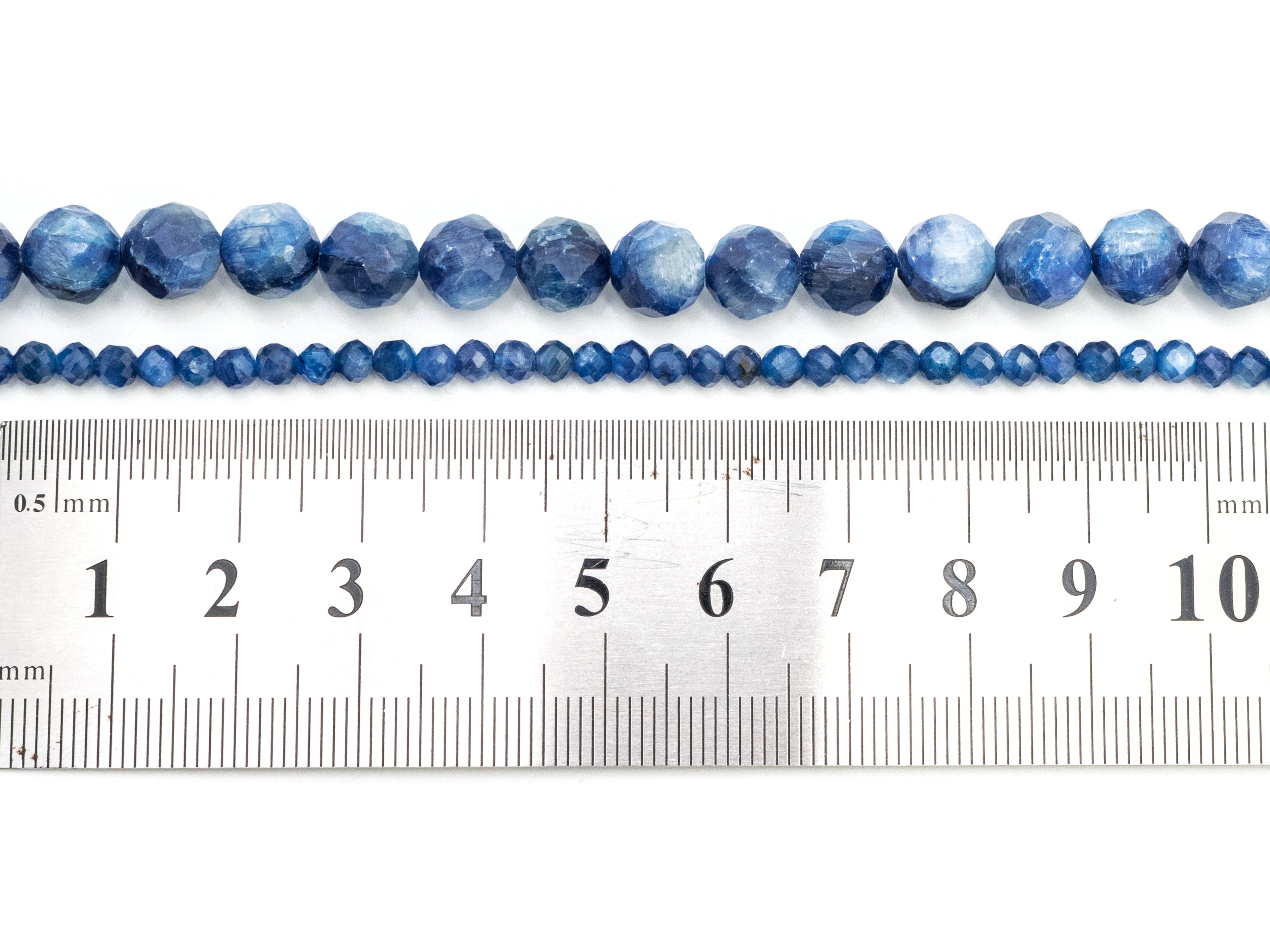 Natural Kyanite Faceted Round Beads - Gemstone Beads 15.5" Strand