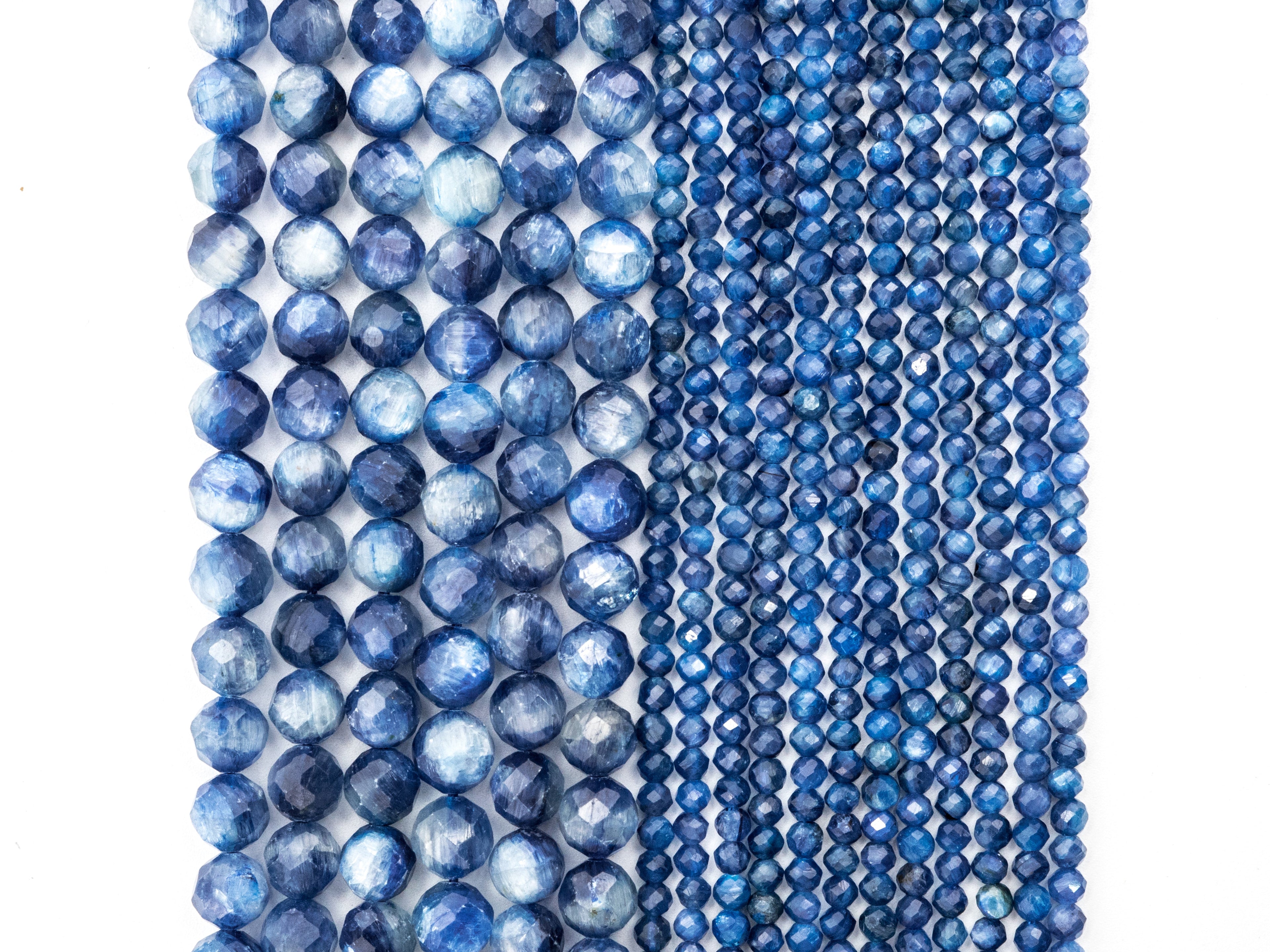 Natural Kyanite Faceted Round Beads - Gemstone Beads 15.5" Strand