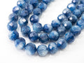 Natural Kyanite Faceted Round Beads - Gemstone Beads 15.5" Strand