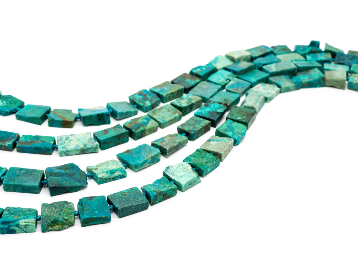 Chrysocolla Irregular Rectangle Beads, 13–18mm, 15–16-Inch Strand