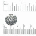 18mm Circular Flower Button - Made of pewter - Sold individually - BTN15