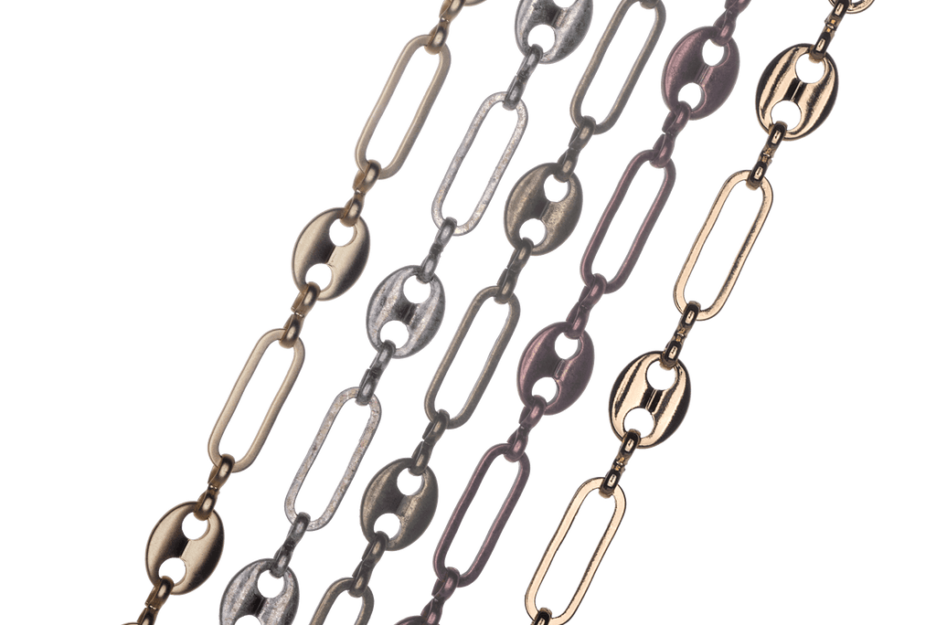 13.9mm Long x 5.10mm Wide Specialty Paperclip Gucci Mariner Chain available in Multiple Colors sold by the Foot - CH 2602
