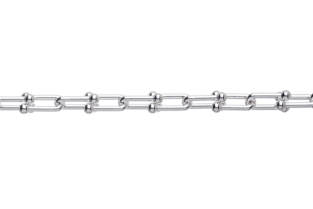 U Shaped Specialty Chain - Available in Silver & Gold - Measures 15.8mm x 7.2mm - Sold by the Foot - CH 2606