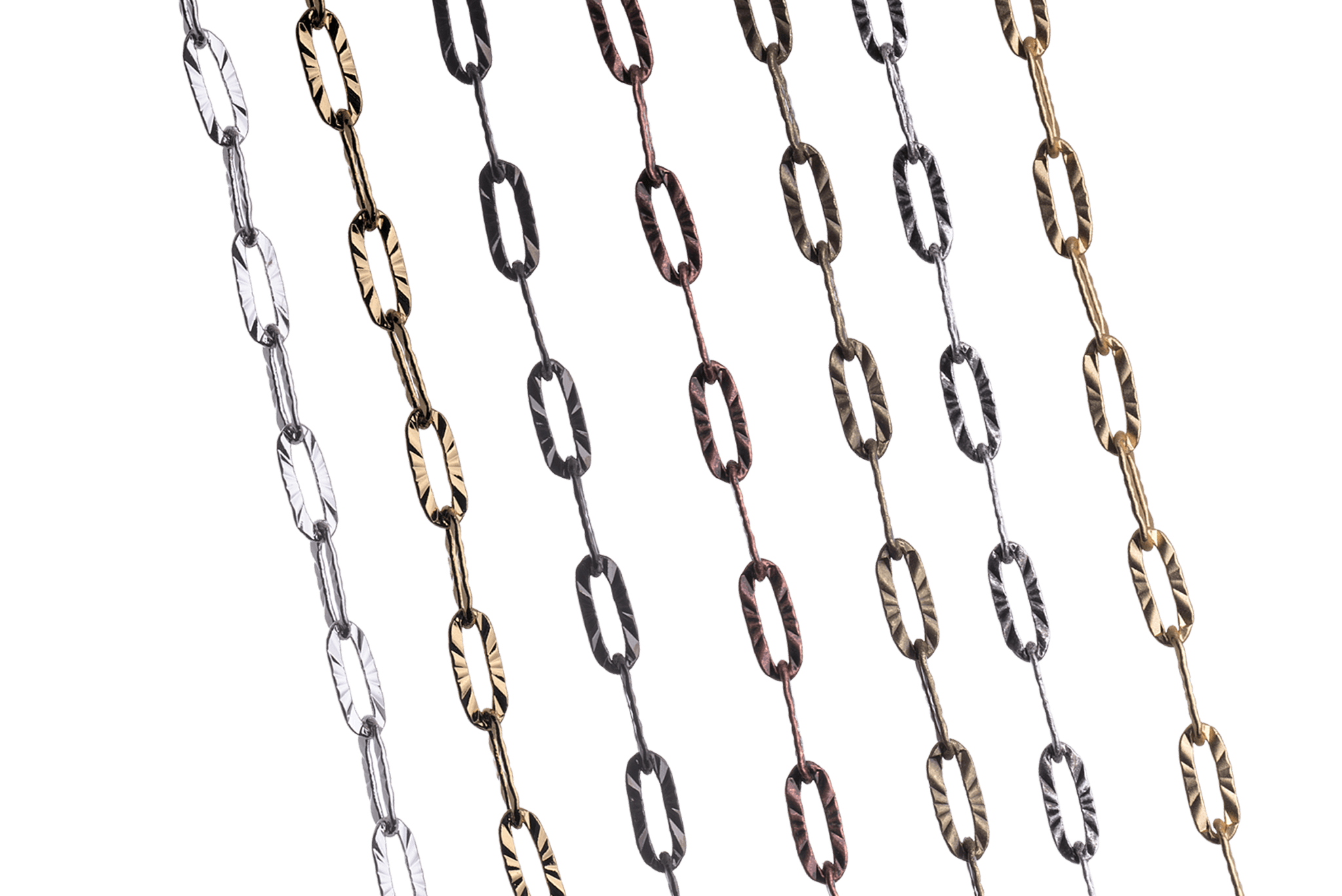 Paperclip Cable Chain with Kinked Design measures 6mm x 3mm available in Many Finishes sold by the Foot - CH 2607