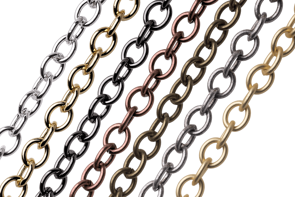 Oval Cable Chain 7mm x 5.8mm available in Multiple Colors sold by the Foot - CH 2609