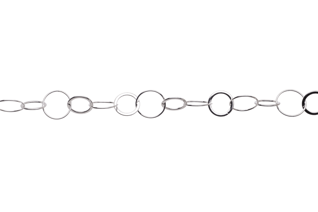 Round Cable Chain with 12mm and 18mm Links available in Multiple Colors sold by the Foot - CH 2612
