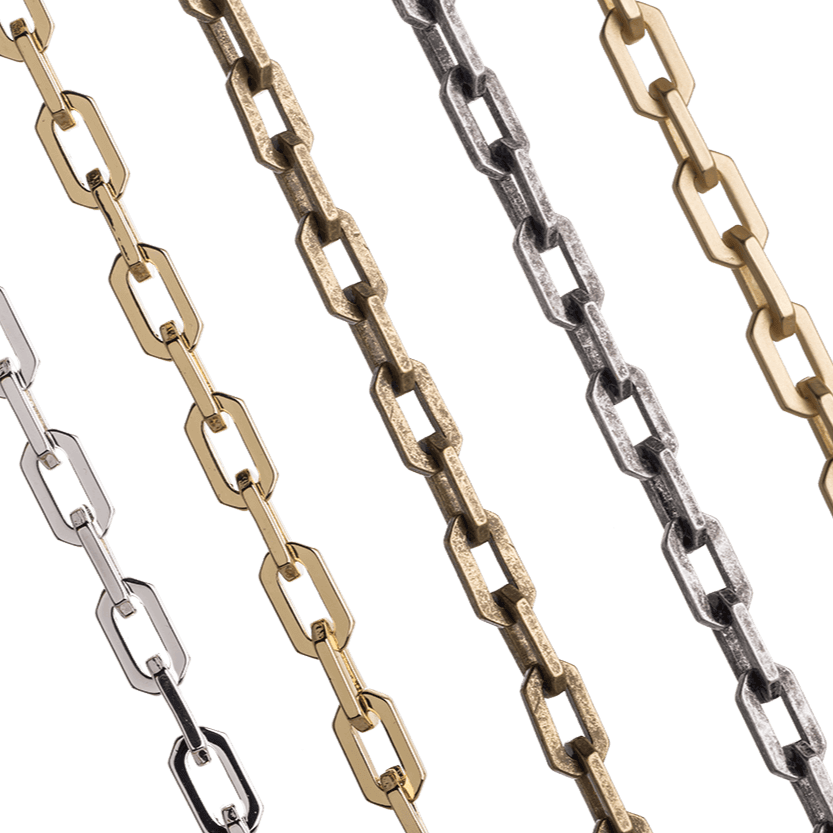 Cable Chain with Angular Brutalist Design - Measures 6mm x 10mm - Sold by the Foot - CH 2614