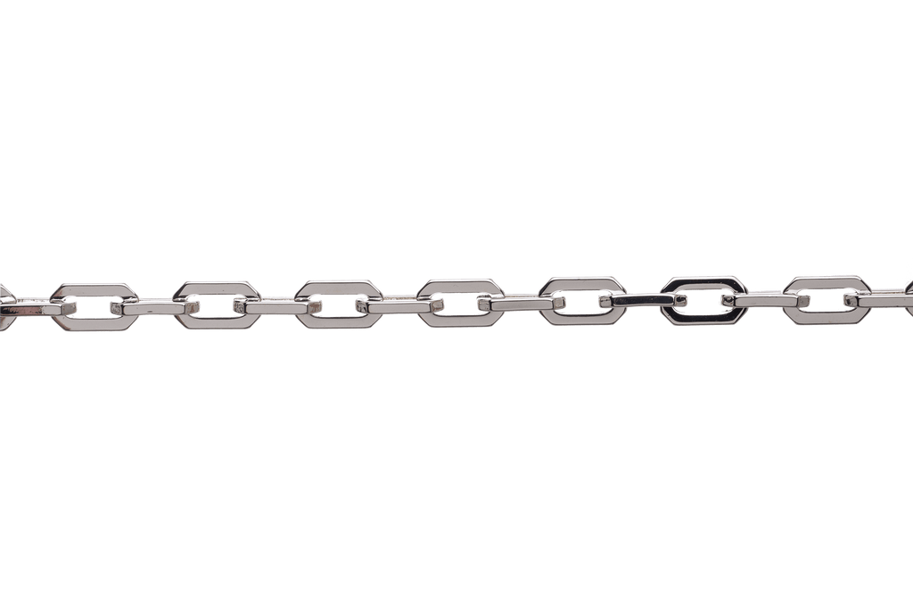 Cable Chain with Angular Brutalist Design - Measures 6mm x 10mm - Sold by the Foot - CH 2614