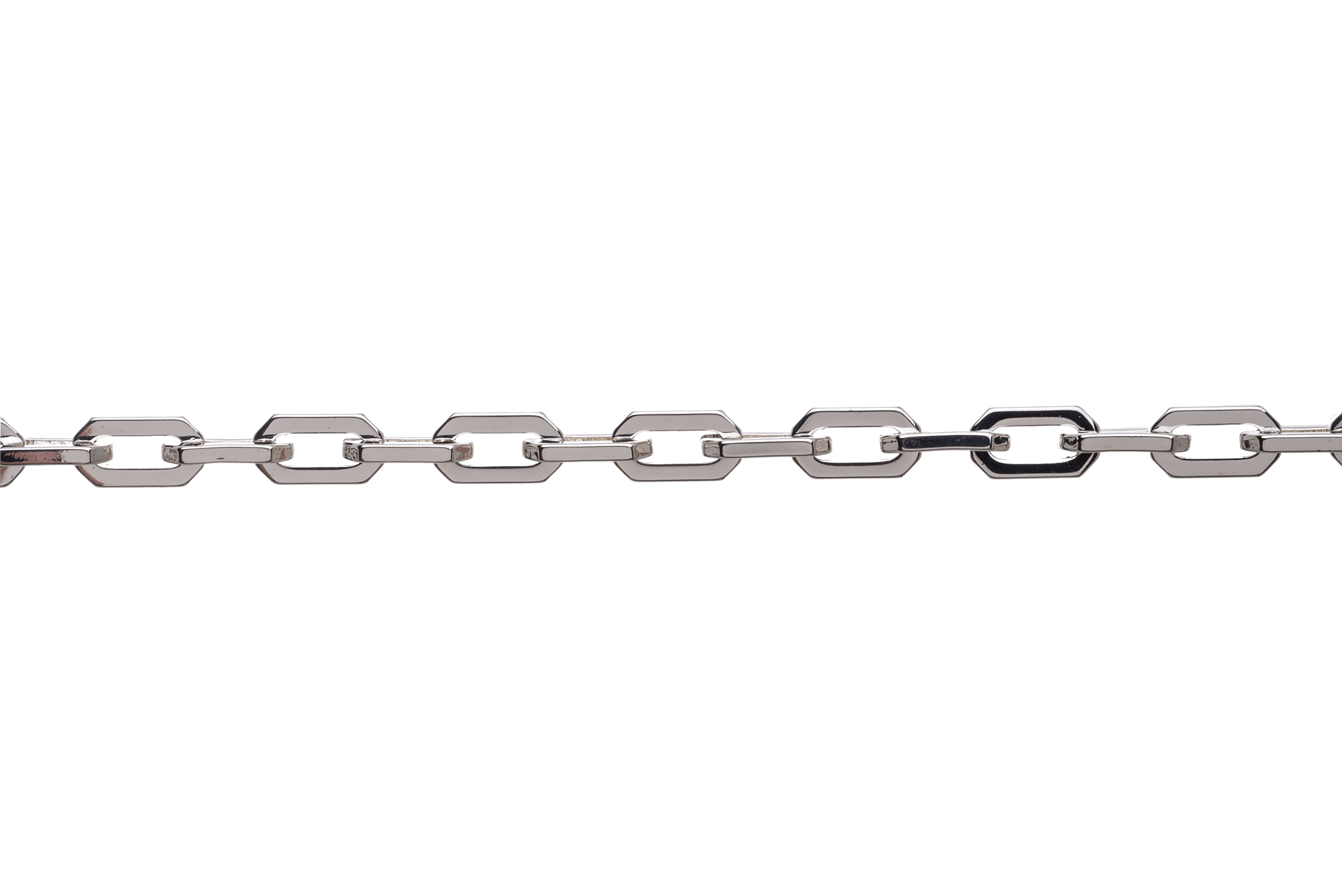 Cable Chain with Angular Brutalist Design - Measures 6mm x 10mm - Sold by the Foot - CH 2614