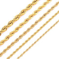 Double Rolo Rope Chain Small Size - Measures 2mm available in Waterproof Gold made from Stainless Steel sold by the Foot - CH 78SS/G