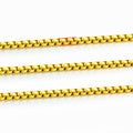 Venetian Box Chain measures 3mm available in Waterproof Gold sold by the Foot - CH 79SS/G
