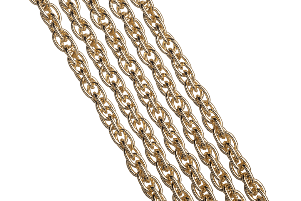 5mm French Byzantine Rope Chain - 18k Gold Plating - Sold by the Foot - CH-816