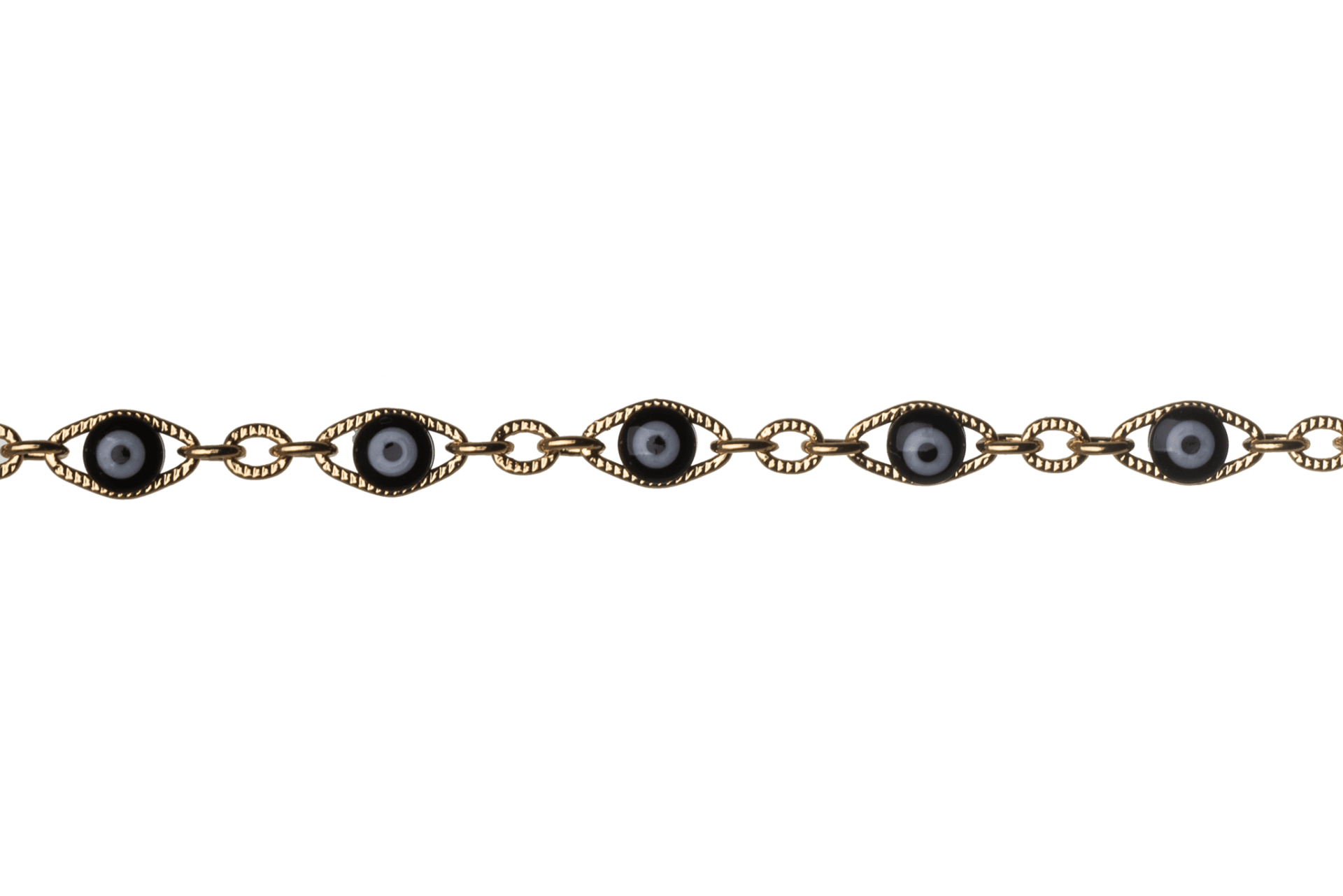 Evil Eye Specialty Chain multiple Finishes Available measures 7mm x 4.5mm sold by the Foot - CH 895